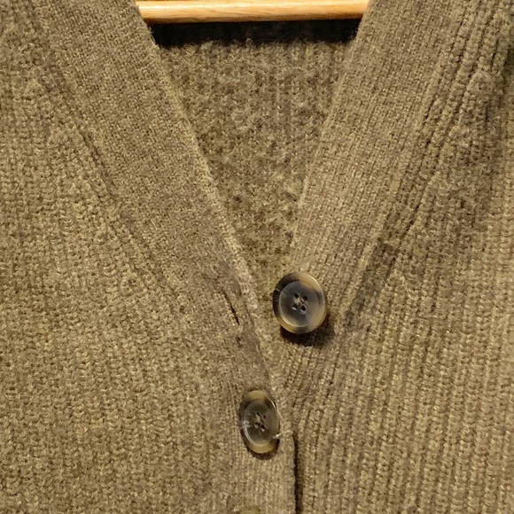 Madewell Henley Sweater Mini Dress Merino Wool Knit Pullover Olive Green Sz S - Picture 6 of 9